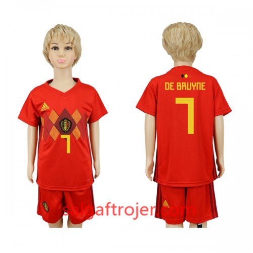 Belgien Fodboldtrøjer De Bruyne 7 Børn Hjemmebanesæt VM 2018 Belgien Fodboldtrøjer De Bruyne 7 Børn Hjemmebanesæt VM 2018